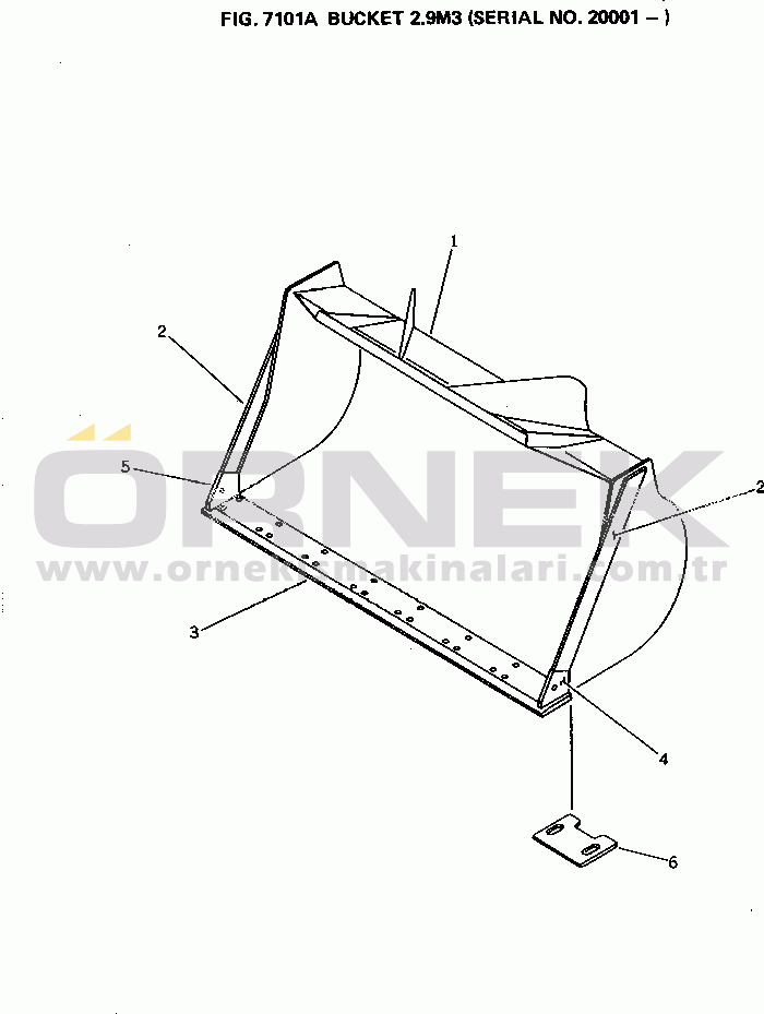Komatsu WA380-1 S/N 10001-UP BUCKET 2.9M3(#20001-)