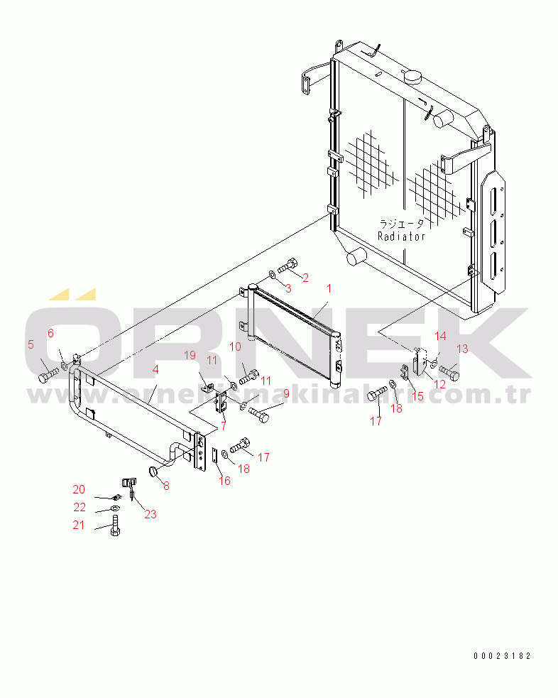 Komatsu WA380-5 S/N 60001-UP (Overseas Version) RADIATOR (HYDRAULIC COOLER)
