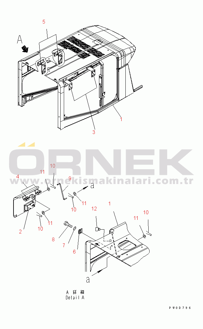 Komatsu WA380-5 S/N 60001-UP (Overseas Version) HOOD (COVER)