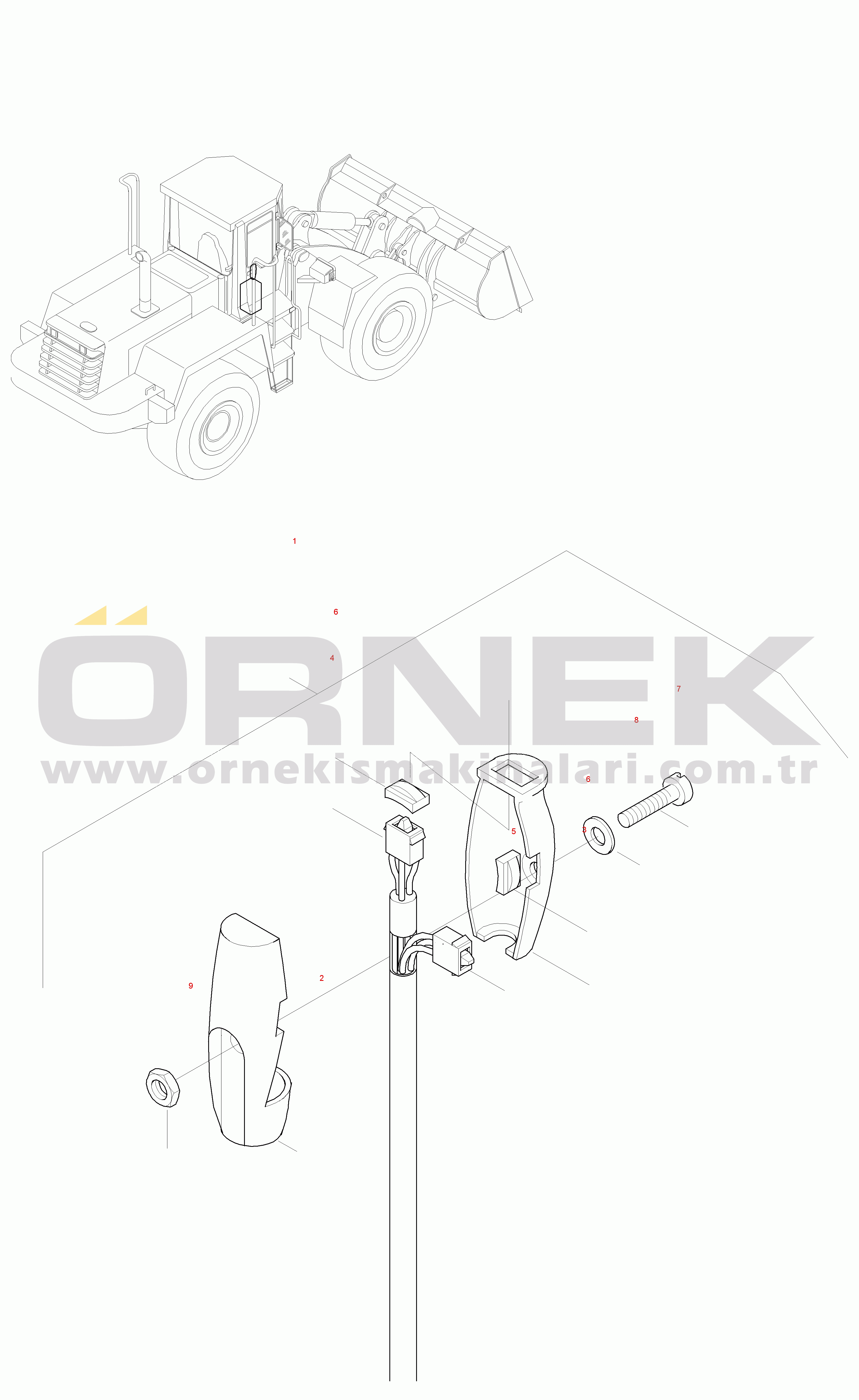 Komatsu WA380-3 active S/N WA380H20501 - UP REMOTE CONTROL VALVE, SWITCH BUTTON