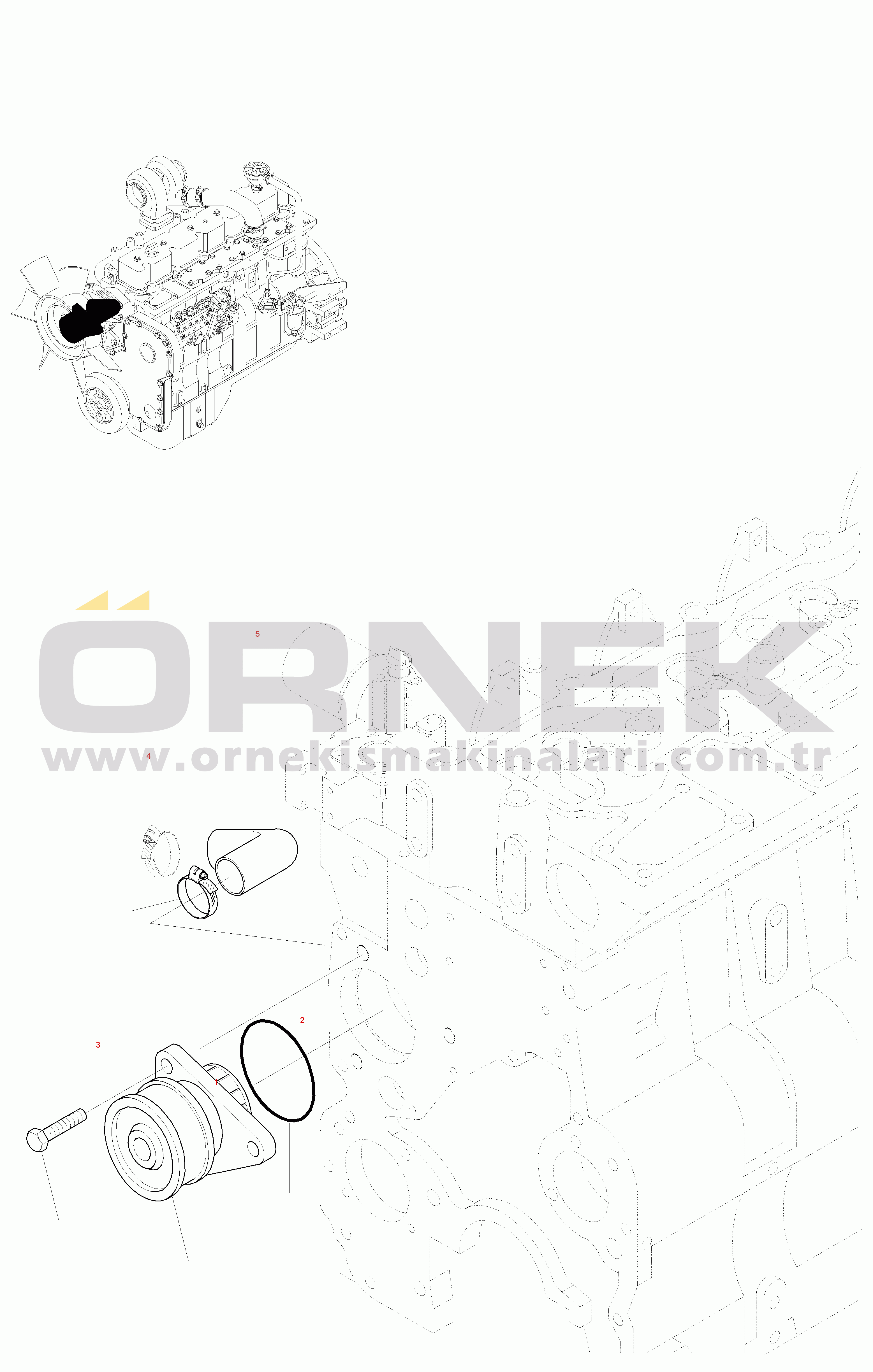 Komatsu WA380-3 active S/N WA380H20501 - UP WATER PUMP