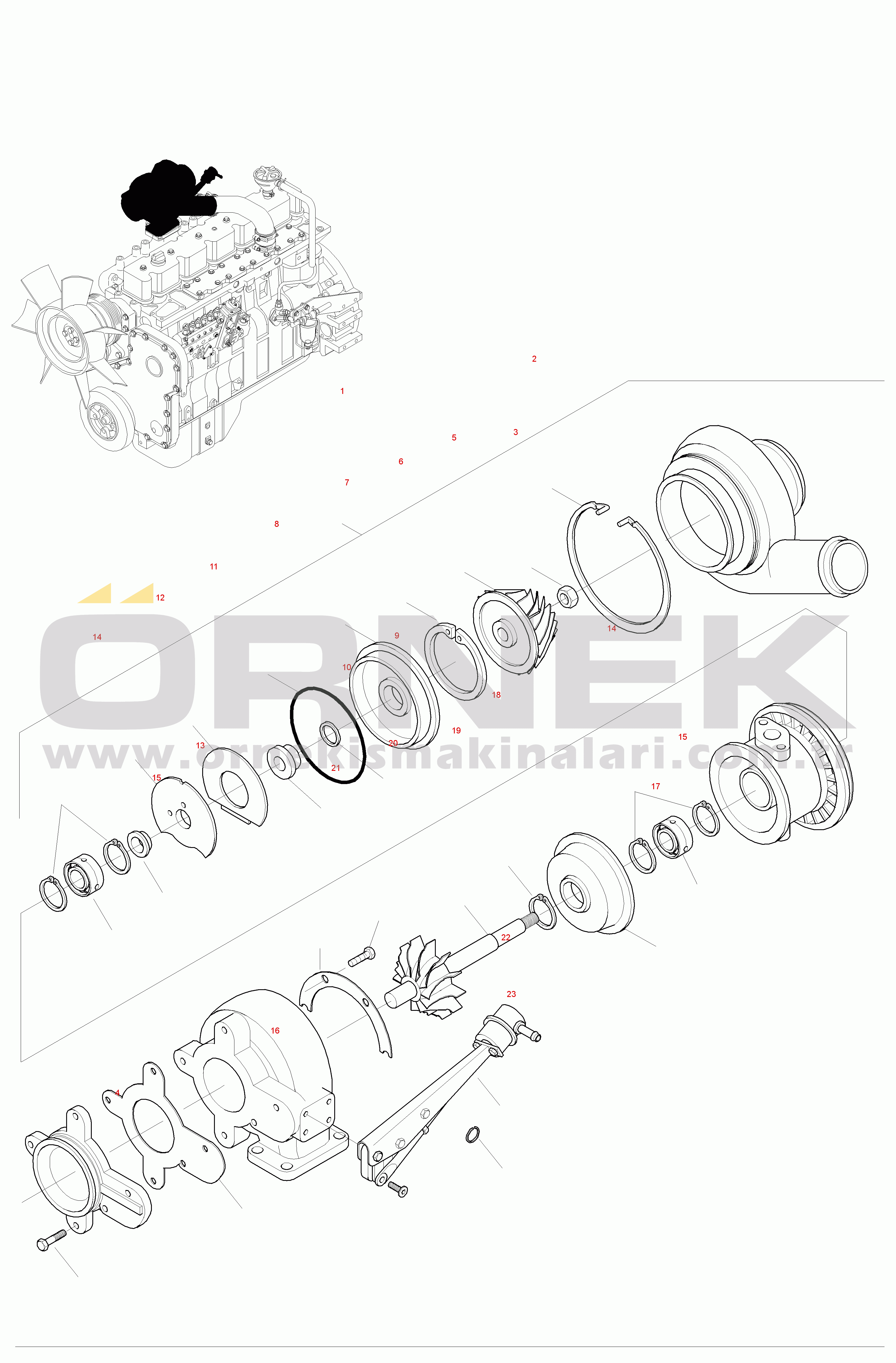 Komatsu WA380-3 active S/N WA380H20501 - UP TURBOCHARGER