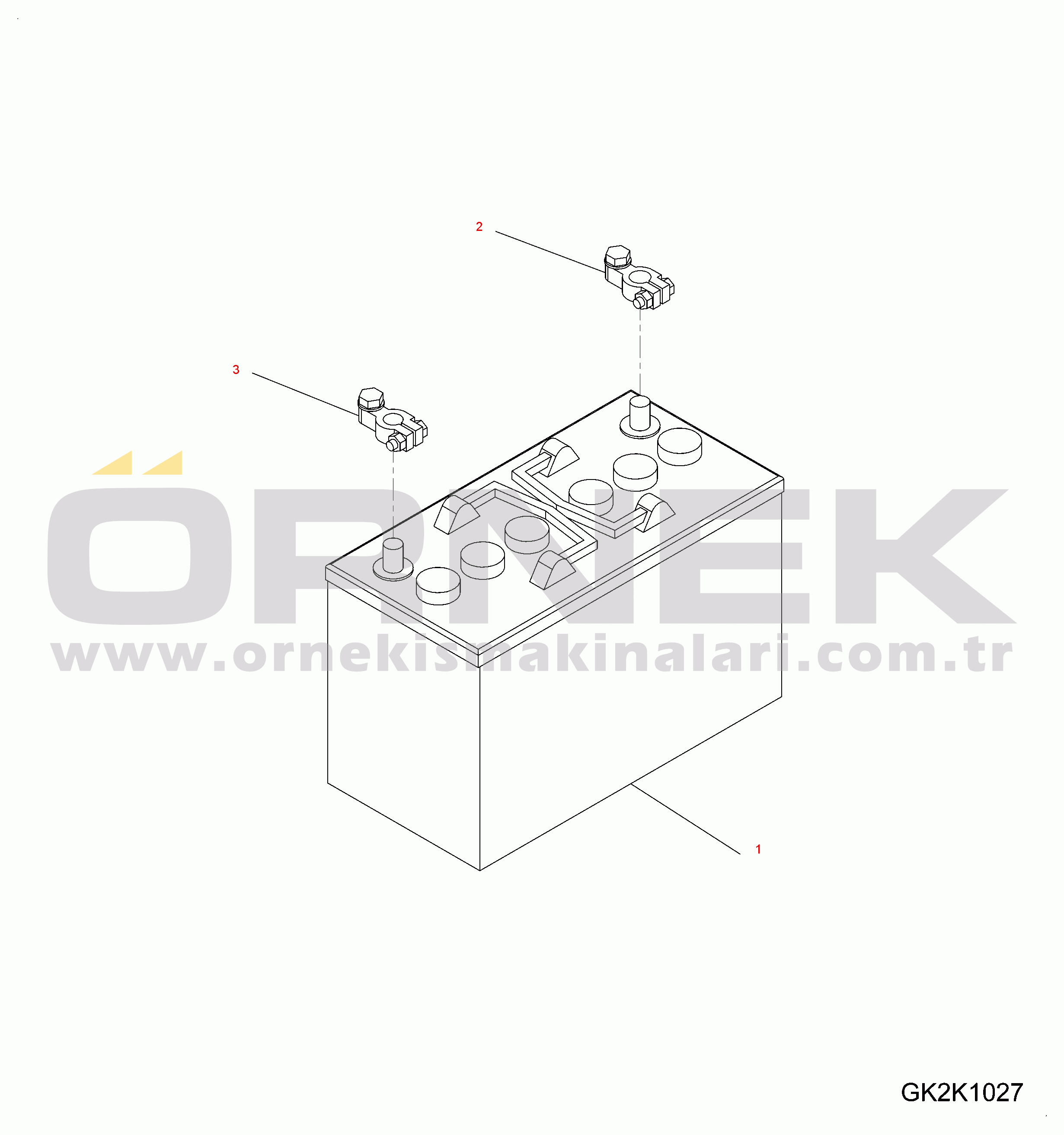 Komatsu WA380-7 S/N H62051-UP Battery, 180 Ampere
