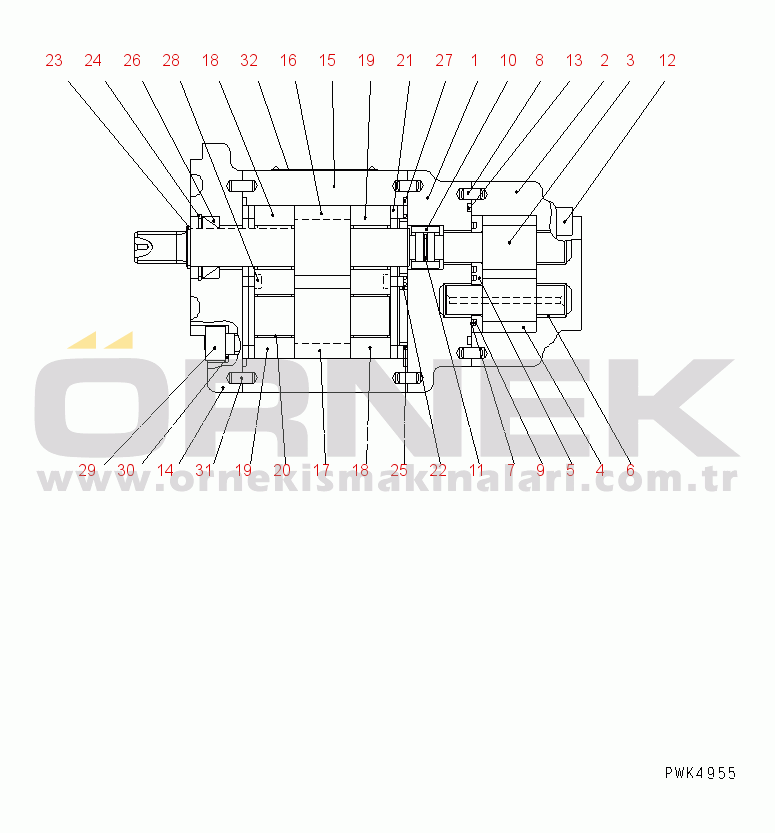 Komatsu WA40-3-X S/N 10001-18999 MAIN PUMP (GEAR PUMP INNER PARTS)(#14972-18999)