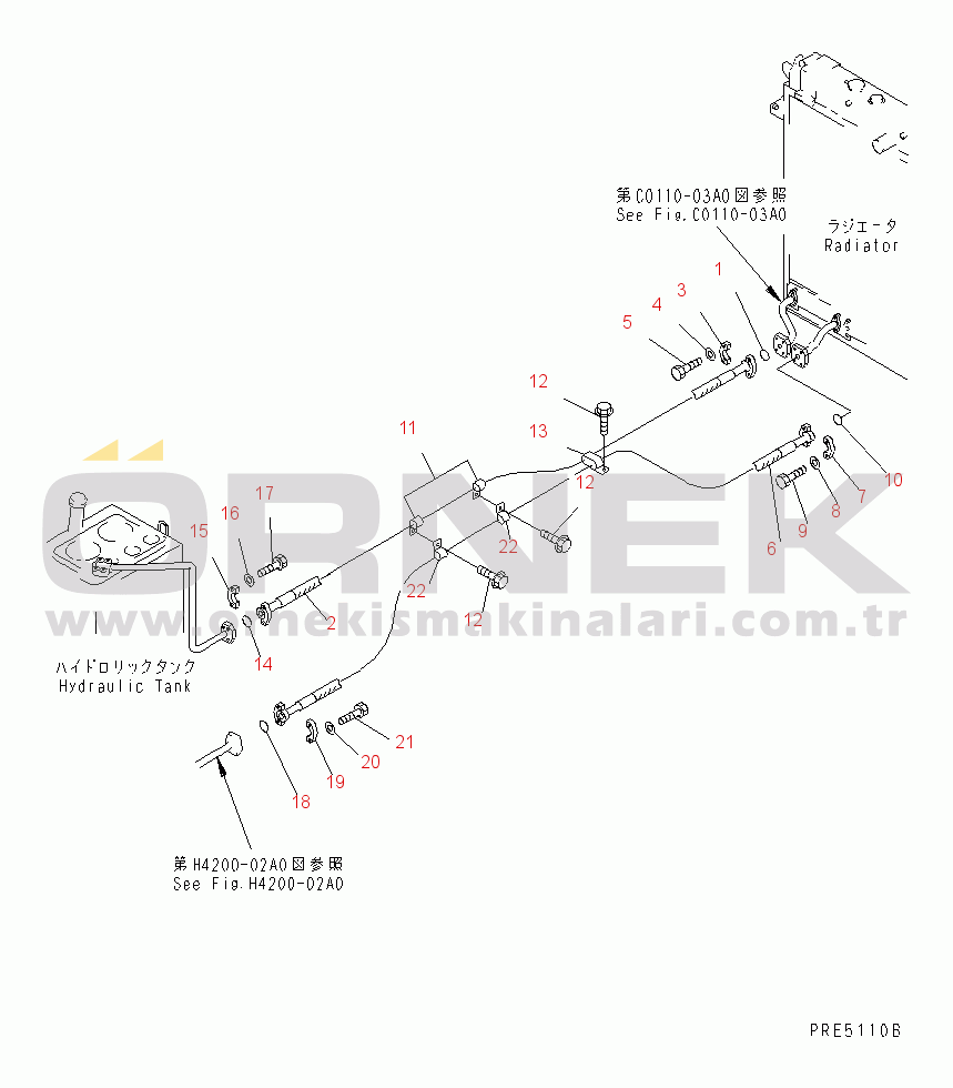 Komatsu WA400-3A-SN S/N 53001-UP COOLING LINE (HYDRAULIC LINE PIPING)