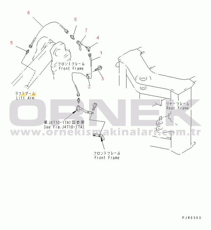 Komatsu WA400-3A-SN S/N 53001-UP REMOTE GREASE (LIFT ARM AND BELLCRANK LINE¤ 1/5)(WITH AUTO GREASESYSTEM)