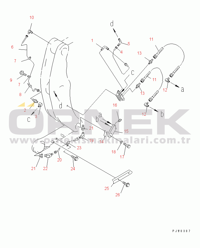 Komatsu WA400-3A-SN S/N 53001-UP REMOTE GREASE (LIFT ARM AND BELLCRANK LINE¤ 5/5)(WITH AUTO GREASESYSTEM)