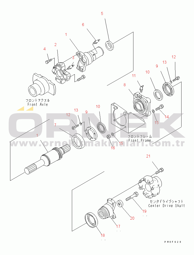 Komatsu WA400-5 S/N 70001-UP DRIVE SHAFT (FRONT)