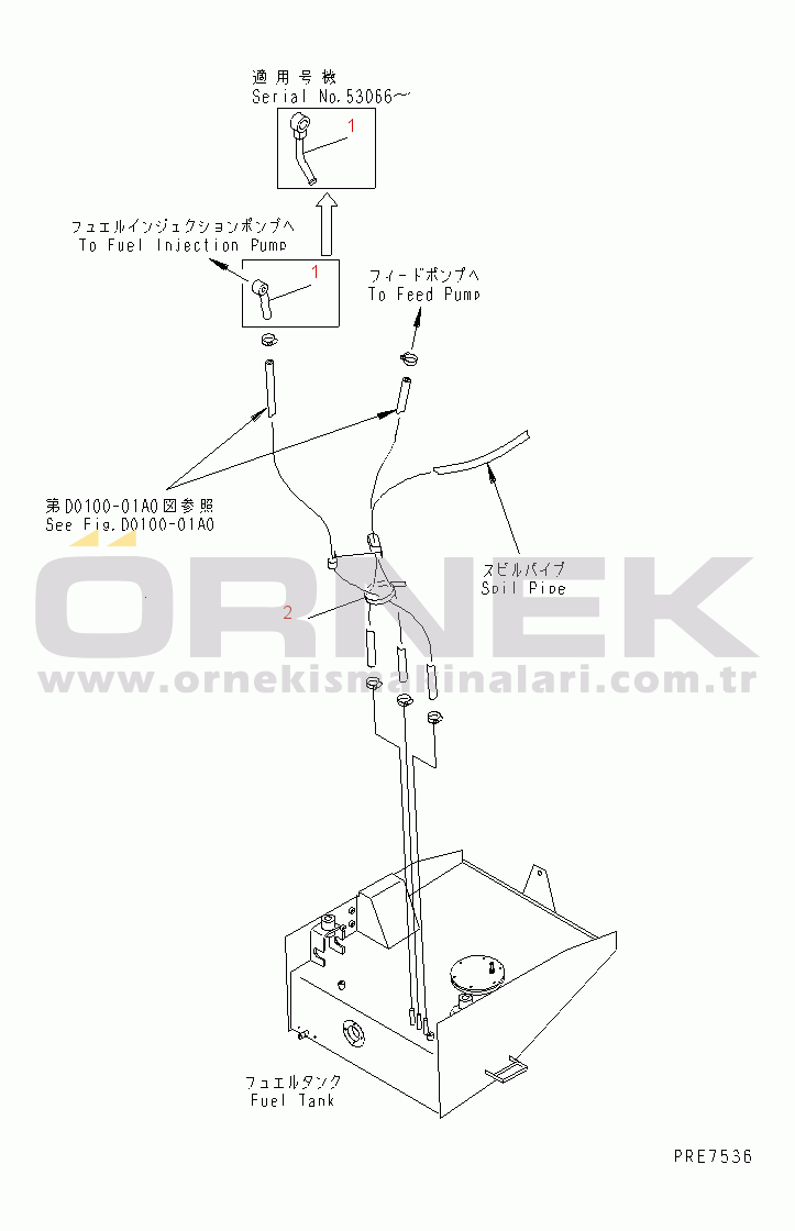 Komatsu WA400-3A S/N 53001-UP ENGINE (FUEL LINE)