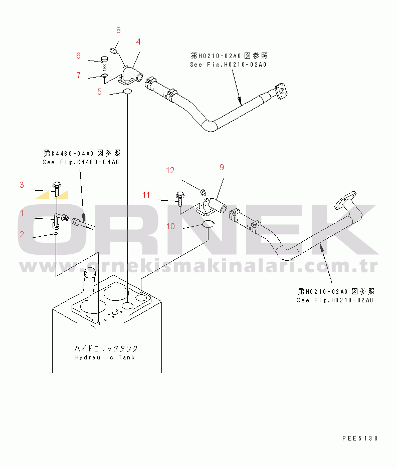 Komatsu WA400-3A S/N 53001-UP HYDRAULIC TANK (SUCTION PIPING)