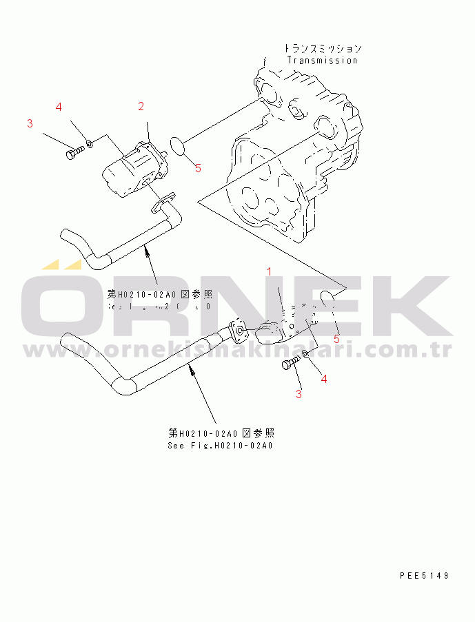 Komatsu WA400-3A S/N 53001-UP HYDRAULIC PUMP (HYDRAULIC PUMP MOUNTING PARTS)