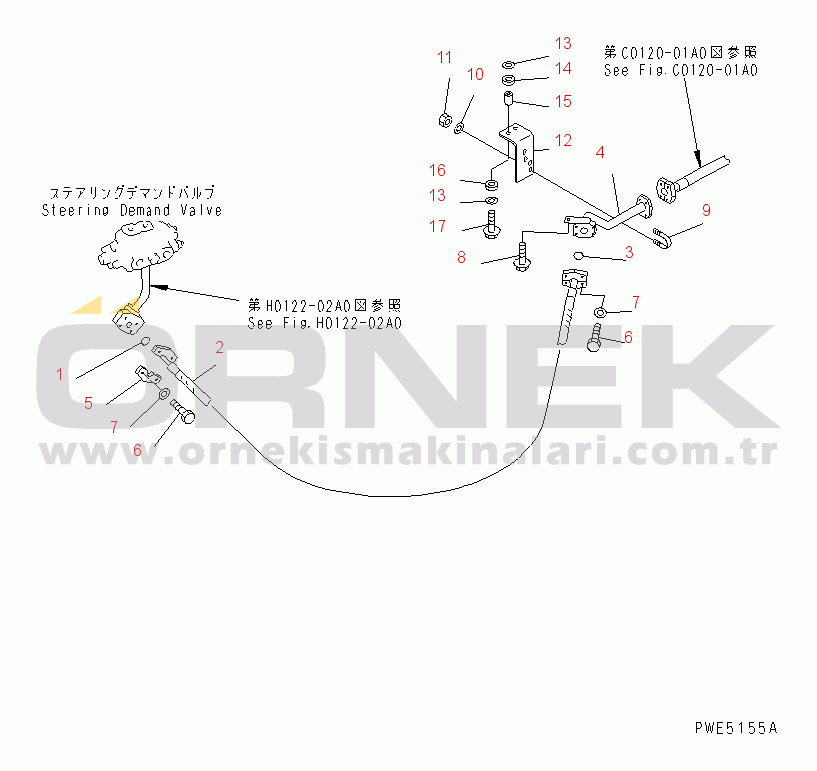 Komatsu WA400-3A S/N 53001-UP HYDRAULIC PIPING (STEERING OIL COOLER LINE)