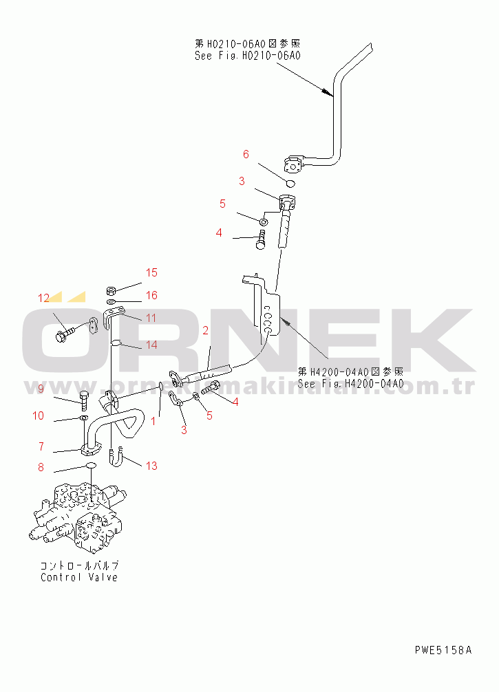 Komatsu WA400-3A S/N 53001-UP HYDRAULIC PIPING (DELIVERY LINE)(#53001-53999)