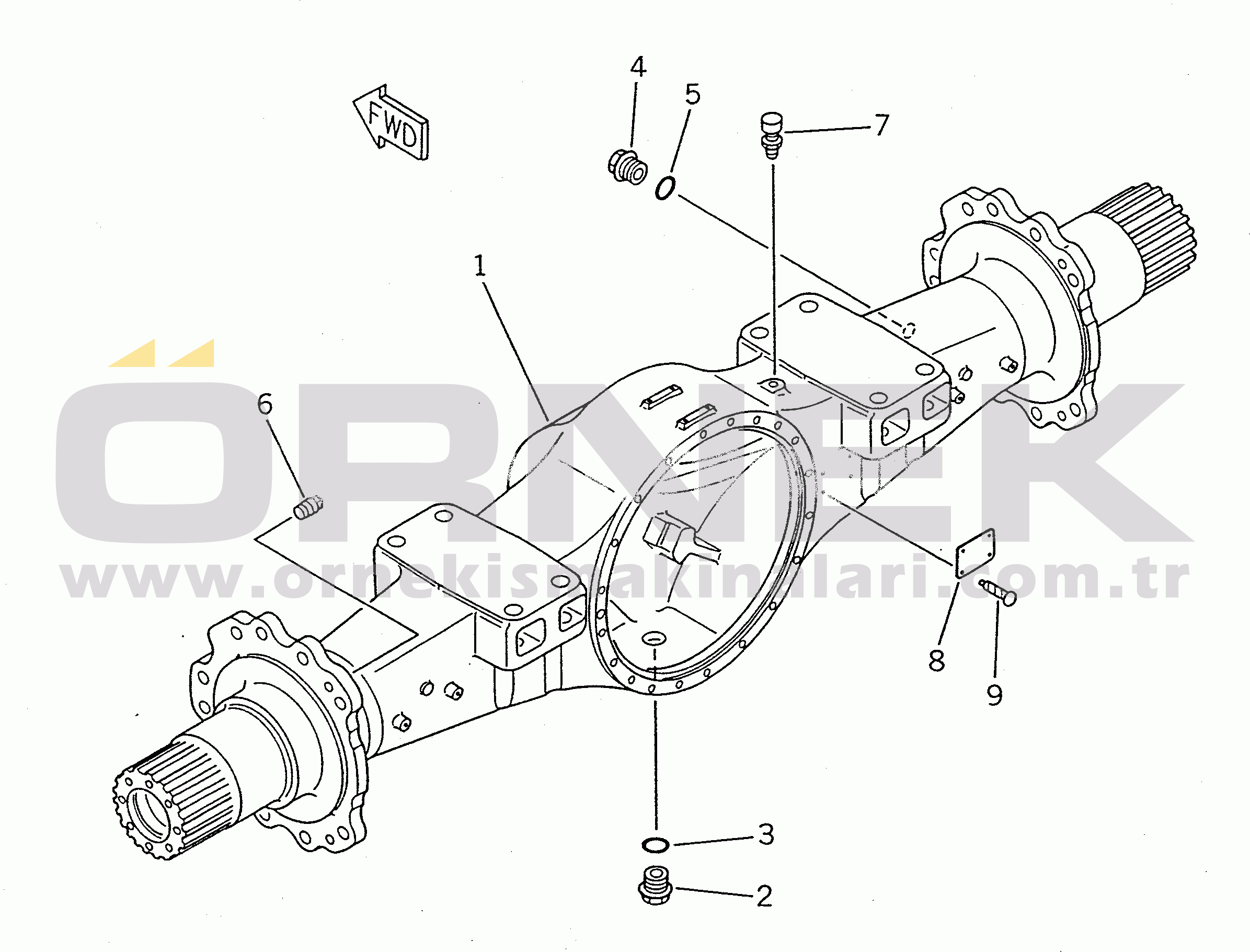 Komatsu WA420-1 S/N 10001-UP FRONT AXLE HOUSING(#10001-19999)