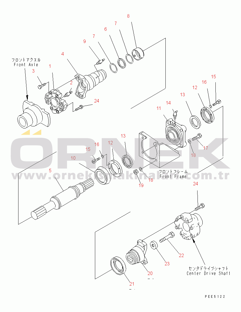 Komatsu WA420-3CS S/N R50001-UP (For Turkey) DRIVE SHAFT (FRONT)