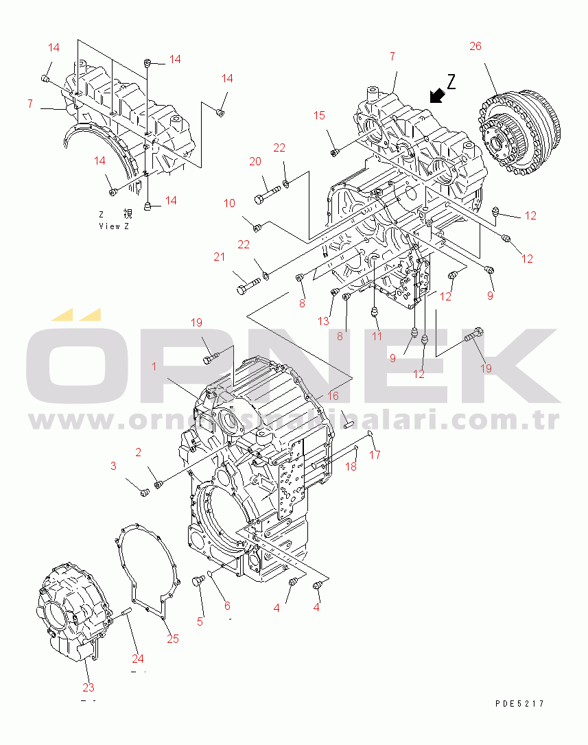 Komatsu WA420-3CS S/N R50001-UP (For Turkey) TRANSMISSION (TRANSMISSION CASE)