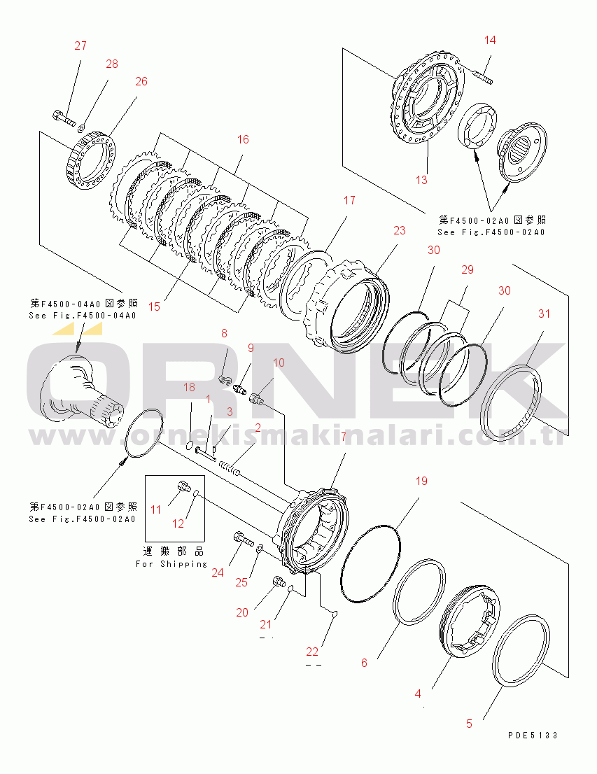 Komatsu WA420-3CS S/N R50001-UP (For Turkey) REAR AXLE (REAR WHEEL BRAKE)