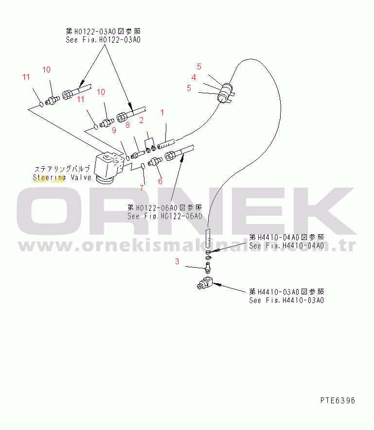 Komatsu WA420-3CS S/N R50001-UP (For Turkey) STEERING VALVE (DRAIN LINE)