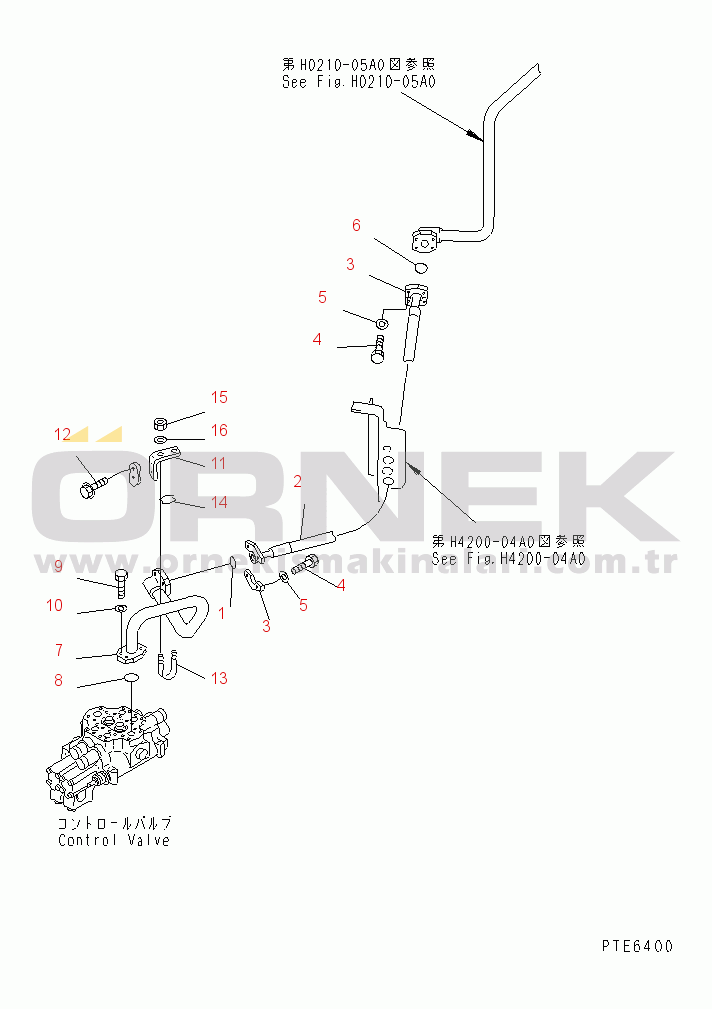 Komatsu WA420-3CS S/N R50001-UP (For Turkey) HYDRAULIC PIPING (DELIVERY LINE HOSE)