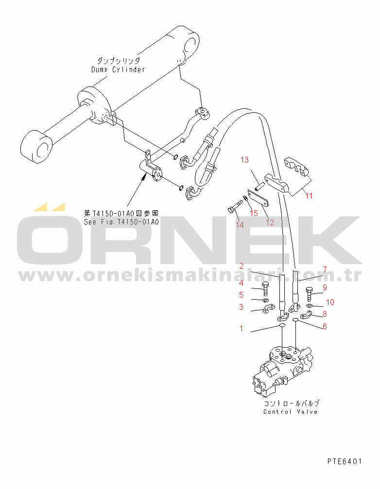 Komatsu WA420-3CS S/N R50001-UP (For Turkey) HYDRAULIC PIPING (DUMP CYLINDER LINE)