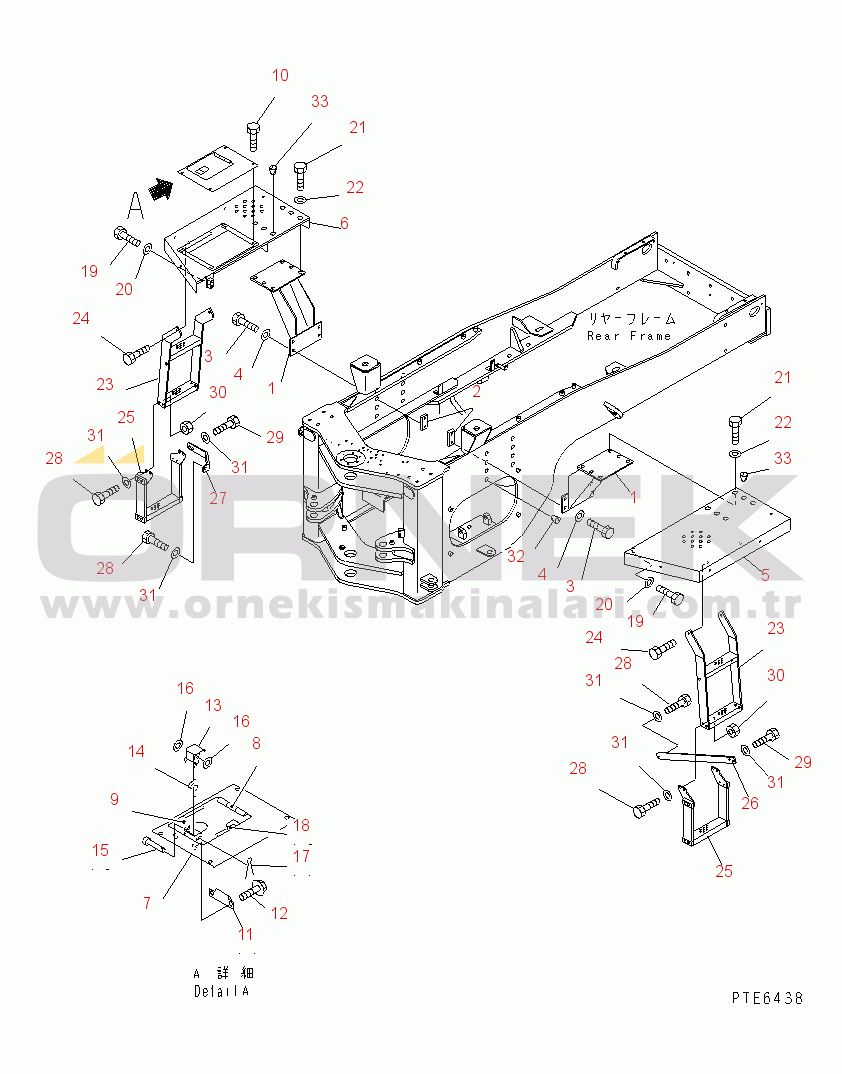 Komatsu WA420-3CS S/N R50001-UP (For Turkey) REAR FENDER AND LADDER