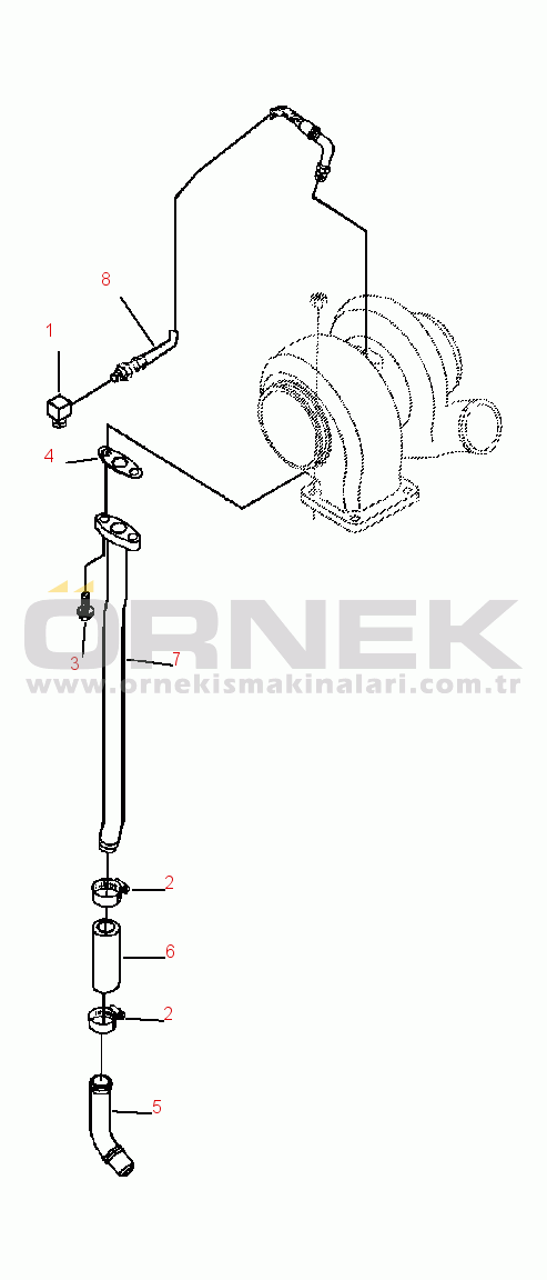 Komatsu WA420-1LC S/N A25001-UP TURBOCHARGER PLUMBING WITH ADAPTER ELBOW