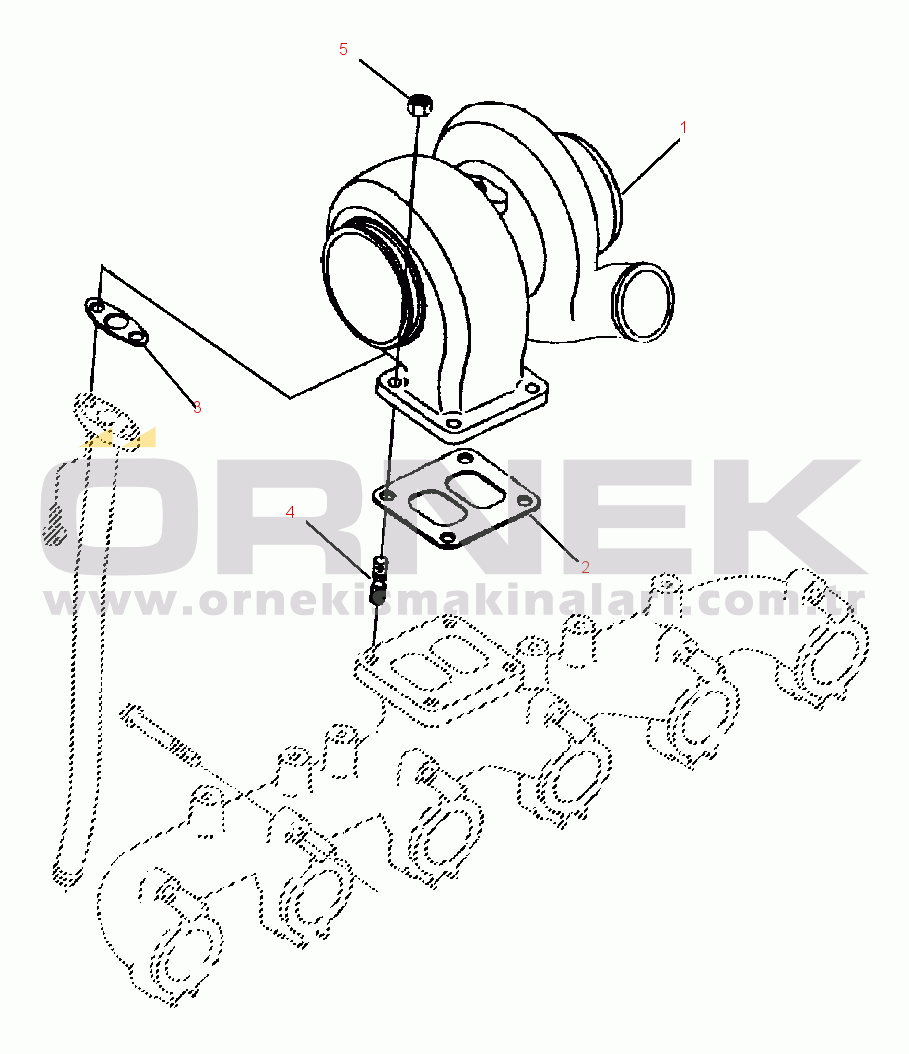 Komatsu WA420-1LC S/N A25001-UP TURBOCHARGER MOUNTING