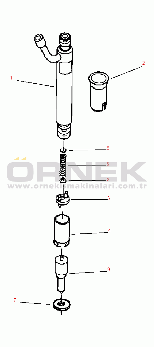 Komatsu WA420-1LC S/N A25001-UP FUEL INJECTOR IDENTIFIED AS 0432191796