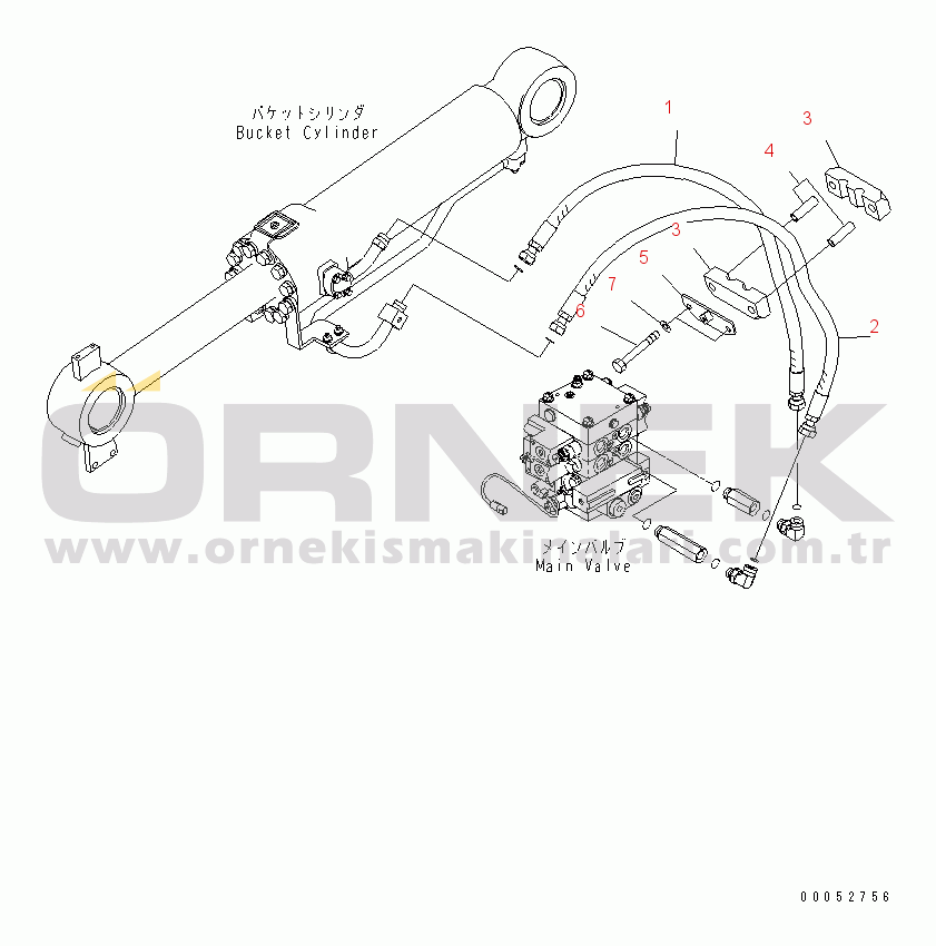 Komatsu WA430-6 S/N 65001-65500 (ecot3) HYDRAULIC PIPING (DUMP CYLINDER LINE)(#65001-)