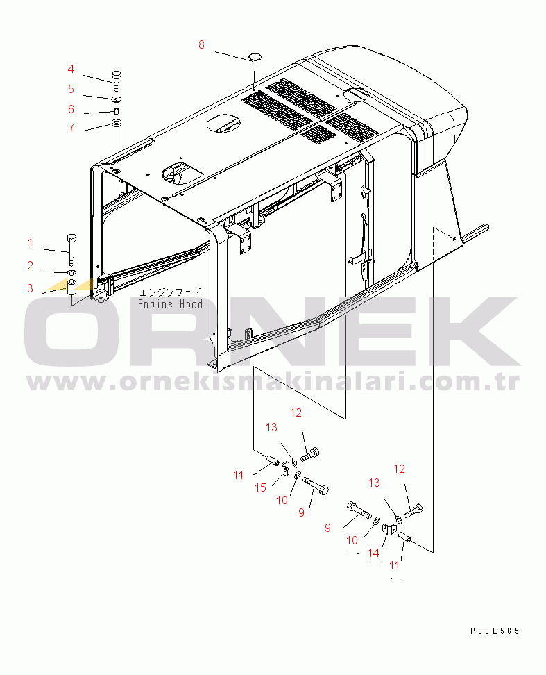 Komatsu WA430-5 S/N 60001-UP (Overseas Version) HOOD (MOUNTING PARTS)