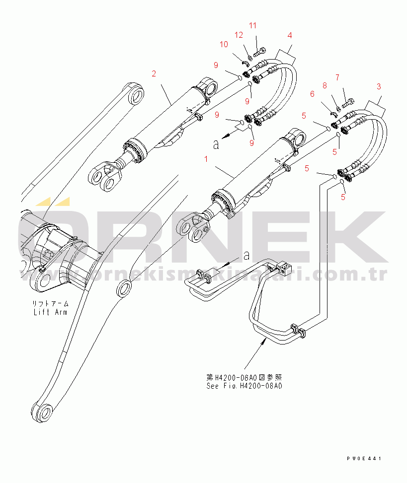 Komatsu WA430-5 S/N 60001-UP (Overseas Version) LIFT CYLINDER