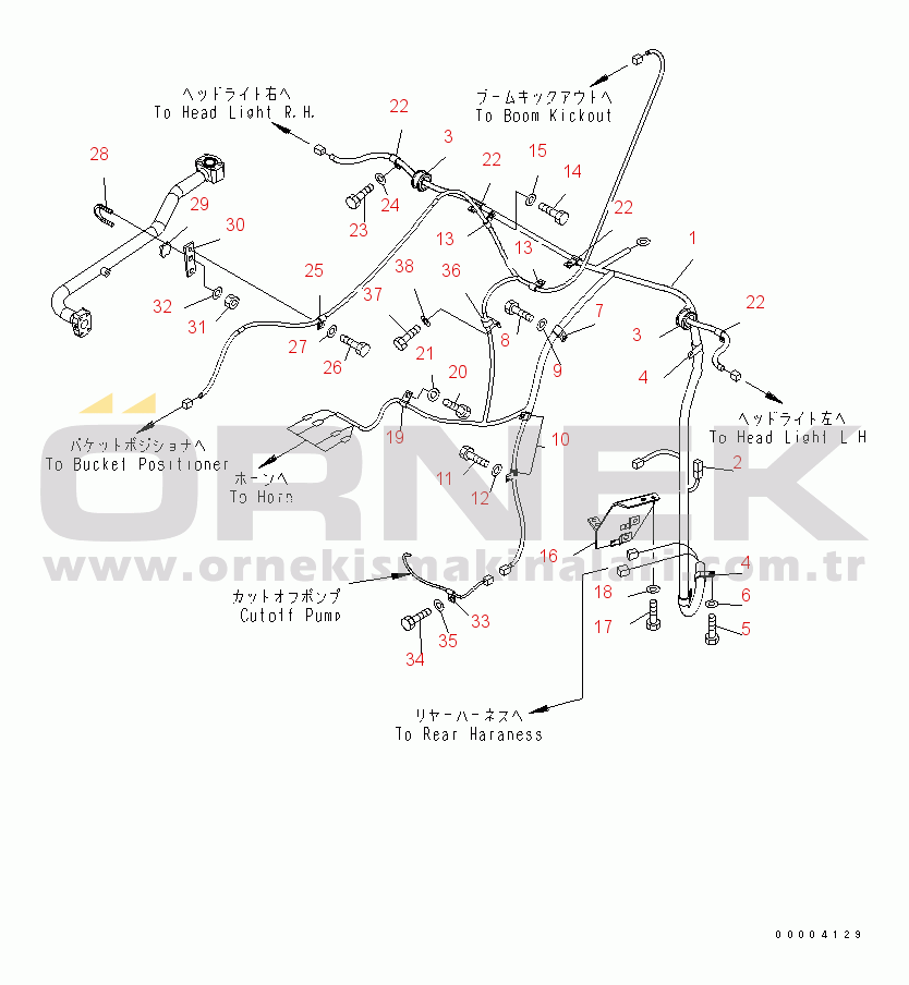 Komatsu WA430-5 S/N 60001-UP MAIN WIRING HARNESS
