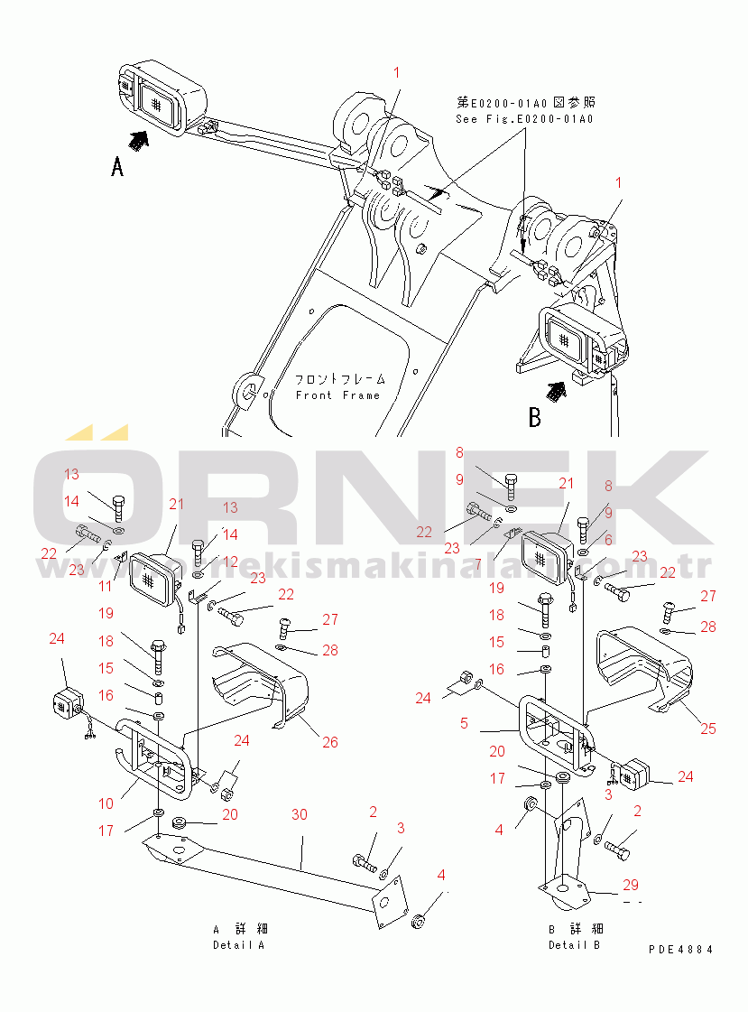 Komatsu WA430-5 S/N 60001-UP HEAD LAMP