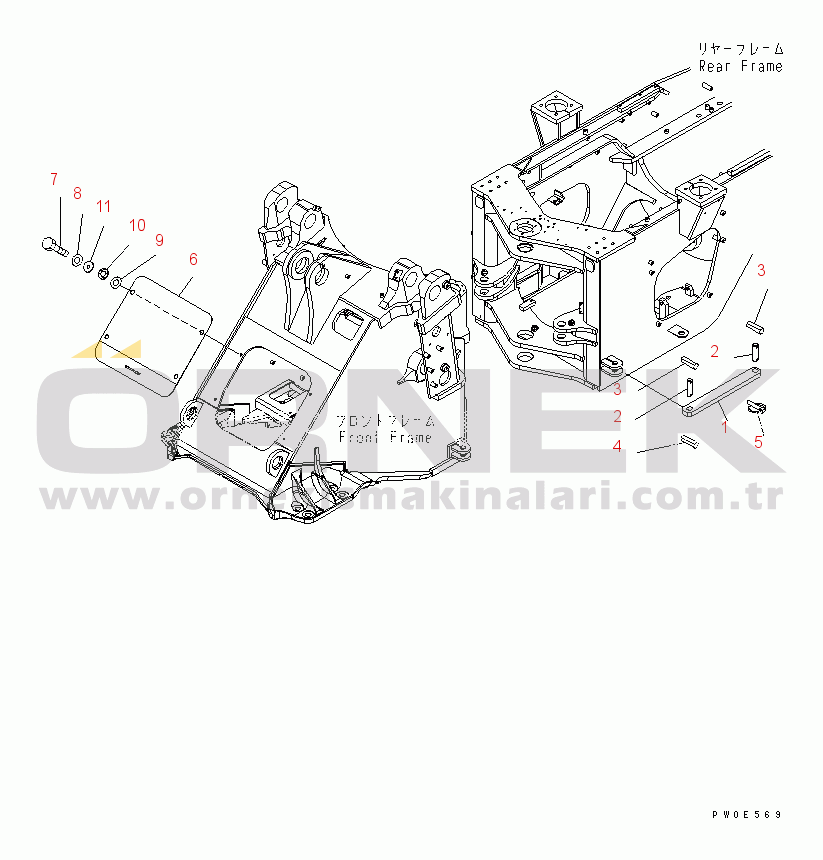 Komatsu WA430-5 S/N 60001-UP BAR LOCK AND COVER (FRONT COVER)
