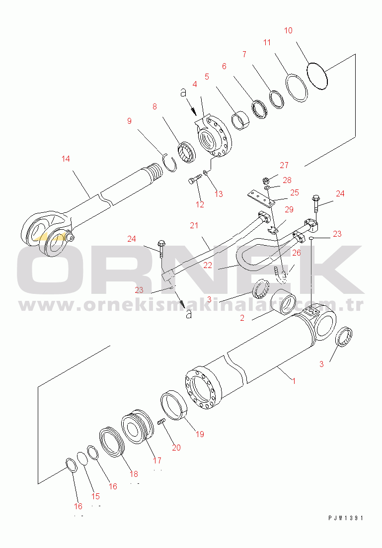 Komatsu WA430-5 S/N 60001-UP LIFT CYLINDER (INNER PARTS)