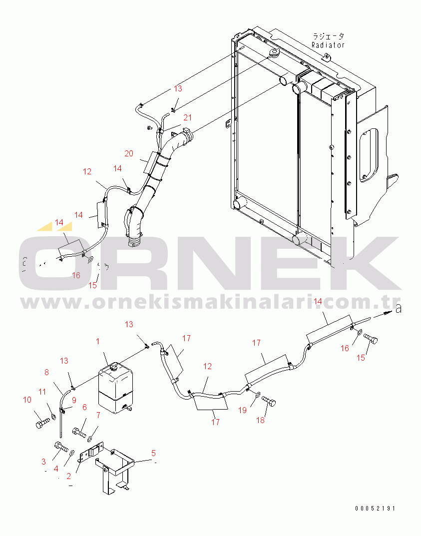 Komatsu WA430-6 S/N 65001-65500 (ecot3, For EU) RADIATOR (TANK PIPING)(#65001-)