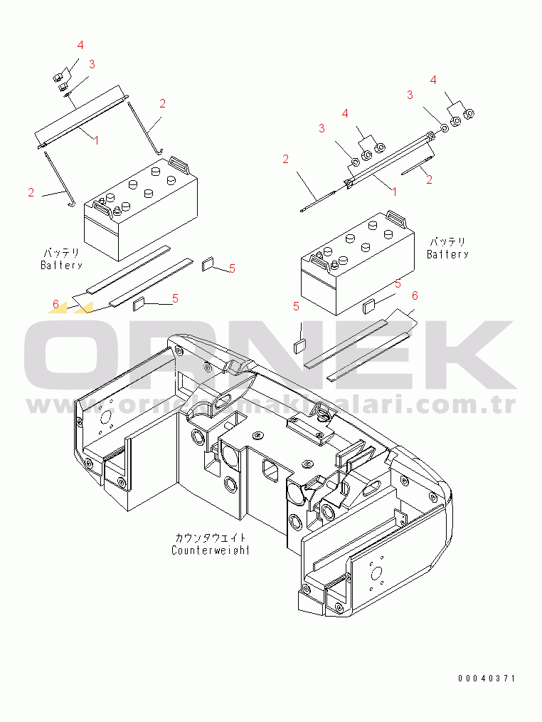 Komatsu WA430-6 S/N 65001-65500 (ecot3, For EU) BATTERY BOX (HOLDER)(#65001-)