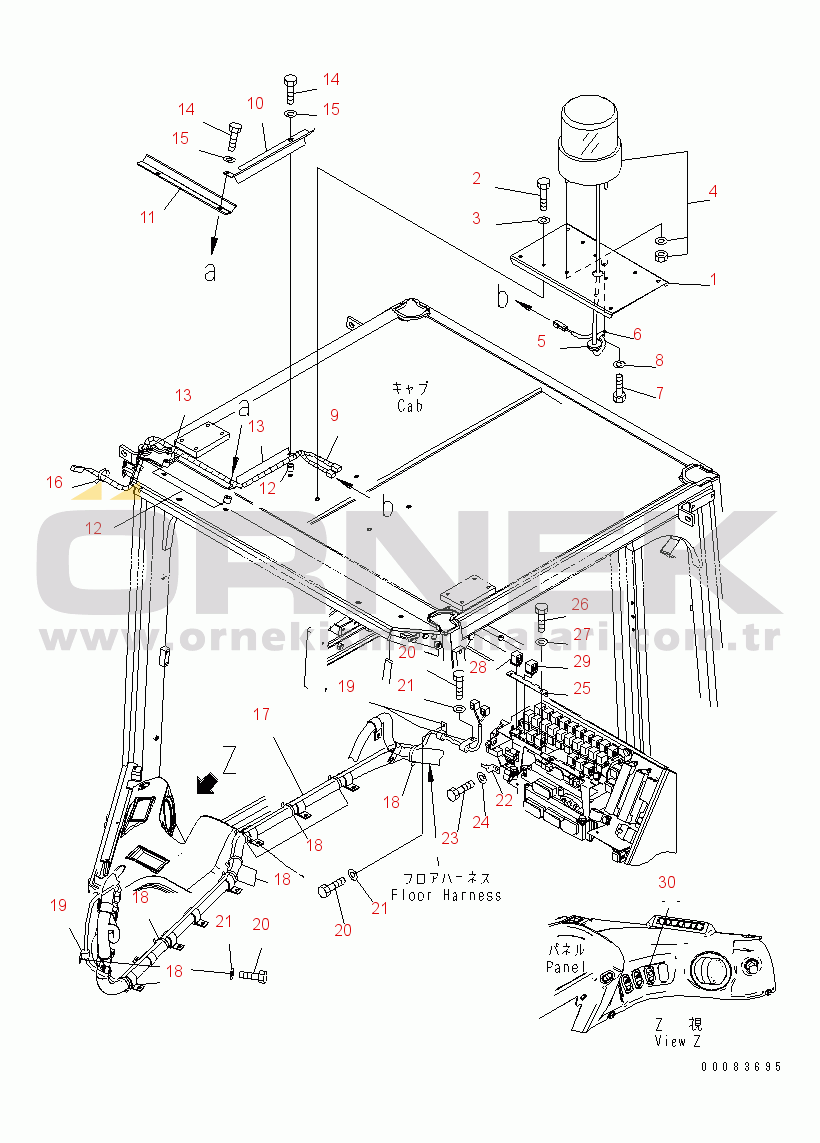 Komatsu WA430-6 S/N 65001-65500 (ecot3, For EU) BEACON LAMP(#65001-)