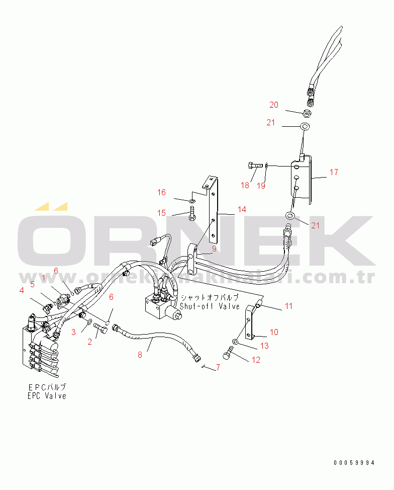 Komatsu WA430-6 S/N 65001-65500 (ecot3, For EU) HYDRAULIC PIPING (E.P.C ELBOW AND E.P.C. PIPING MOUNTING)(#65001-)