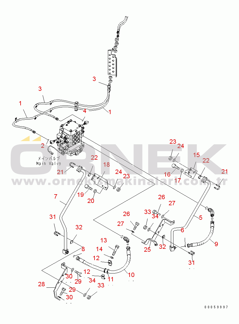 Komatsu WA430-6 S/N 65001-65500 (ecot3, For EU) P.P.C. PIPING (FOR JOYSTICK STEERING OR ORBITROL STEERING) (FOR 3-SPOOL VALVE)(#65001-)