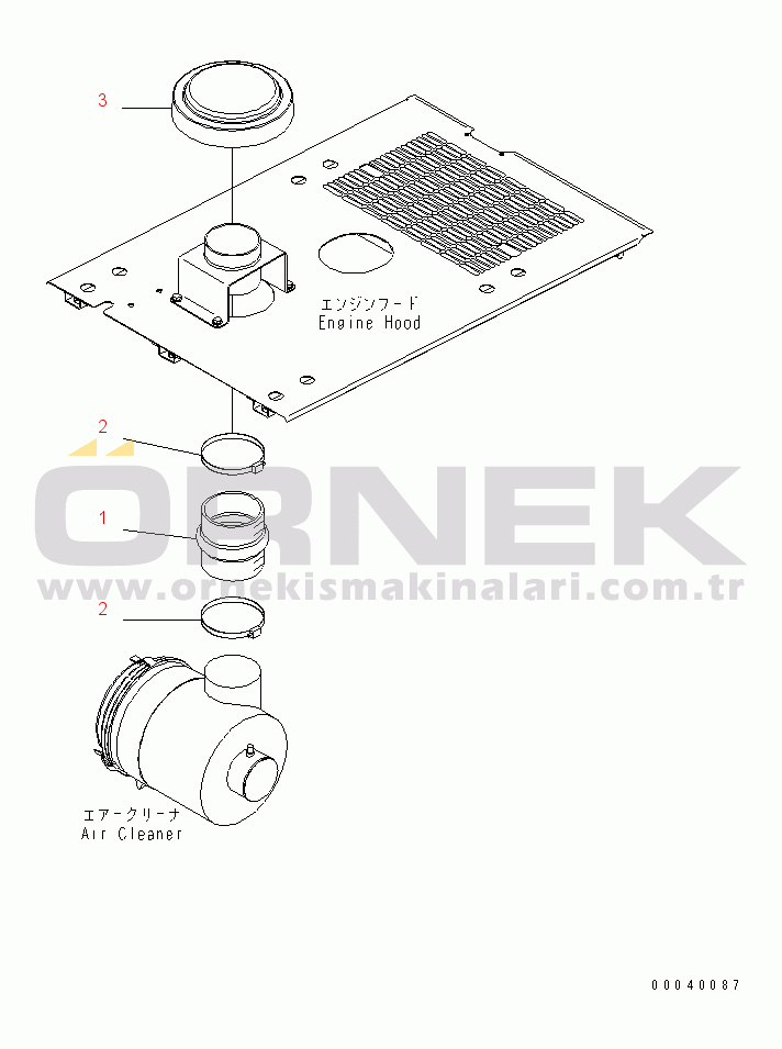 Komatsu WA430-6 S/N 65001-65500 (ecot3, Avrupa İçin) HOOD (AIR CLEANER)(#65001-)