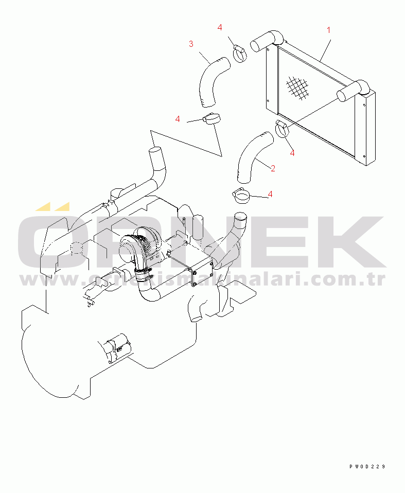 Komatsu WA450-5L S/N A36001-UP ENGINE TRANSFER