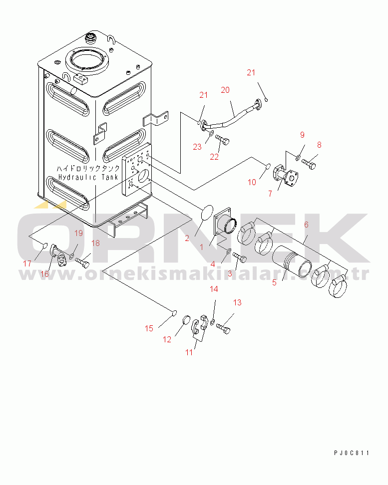 Komatsu WA450-5L S/N A36001-UP HYDRAULIC TANK (LOWER PIPING)