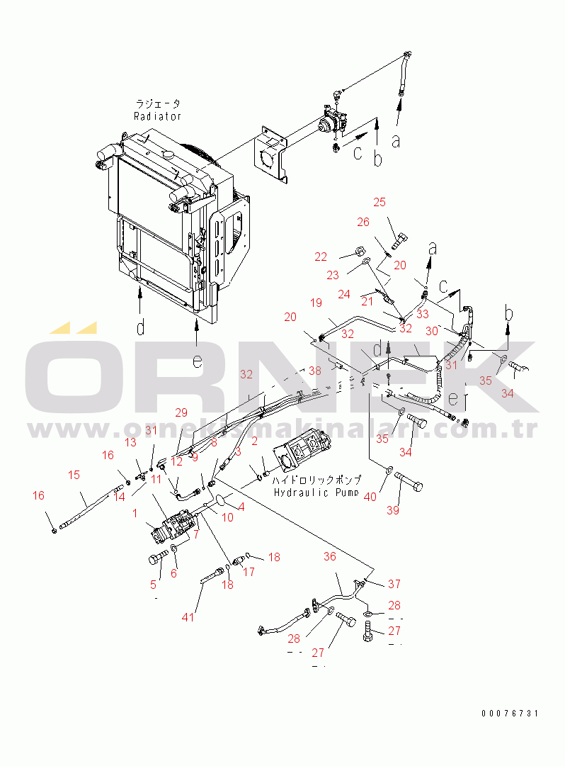 Komatsu WA450-5L S/N A36001-UP FAN DRIVE PIPING
