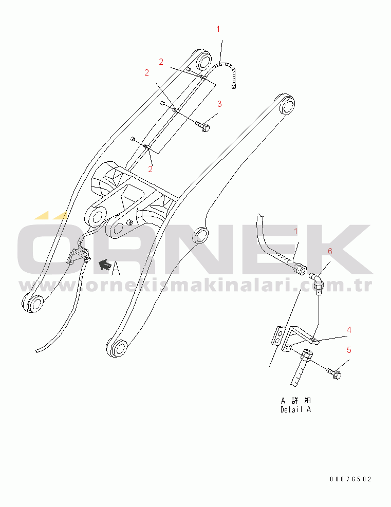 Komatsu WA450-5L S/N A36001-UP HYDRAULIC PIPING (JRB COUPLER) (BOOM LINE)