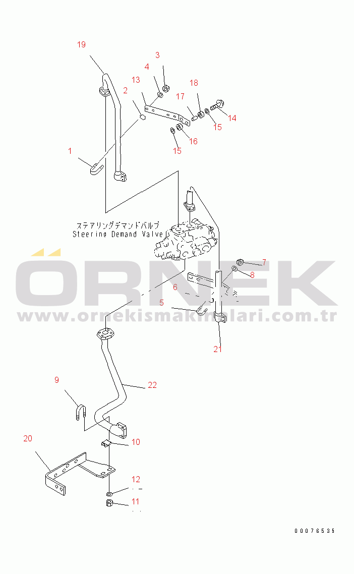 Komatsu WA450-5L S/N A36001-UP STEERING LINE (STEERING VALVE LINE)