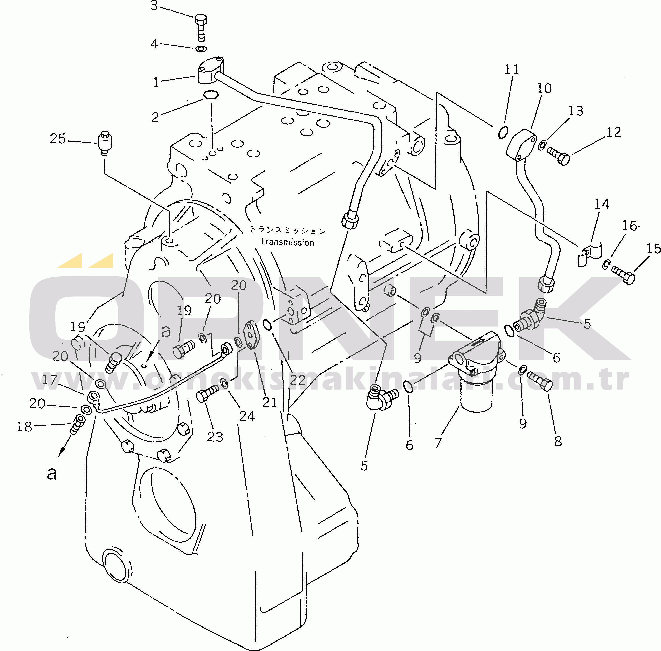Komatsu WA450-1 S/N 10001-UP (Overseas Version) TRANSMISSION (OIL PIPING)(#20001-)