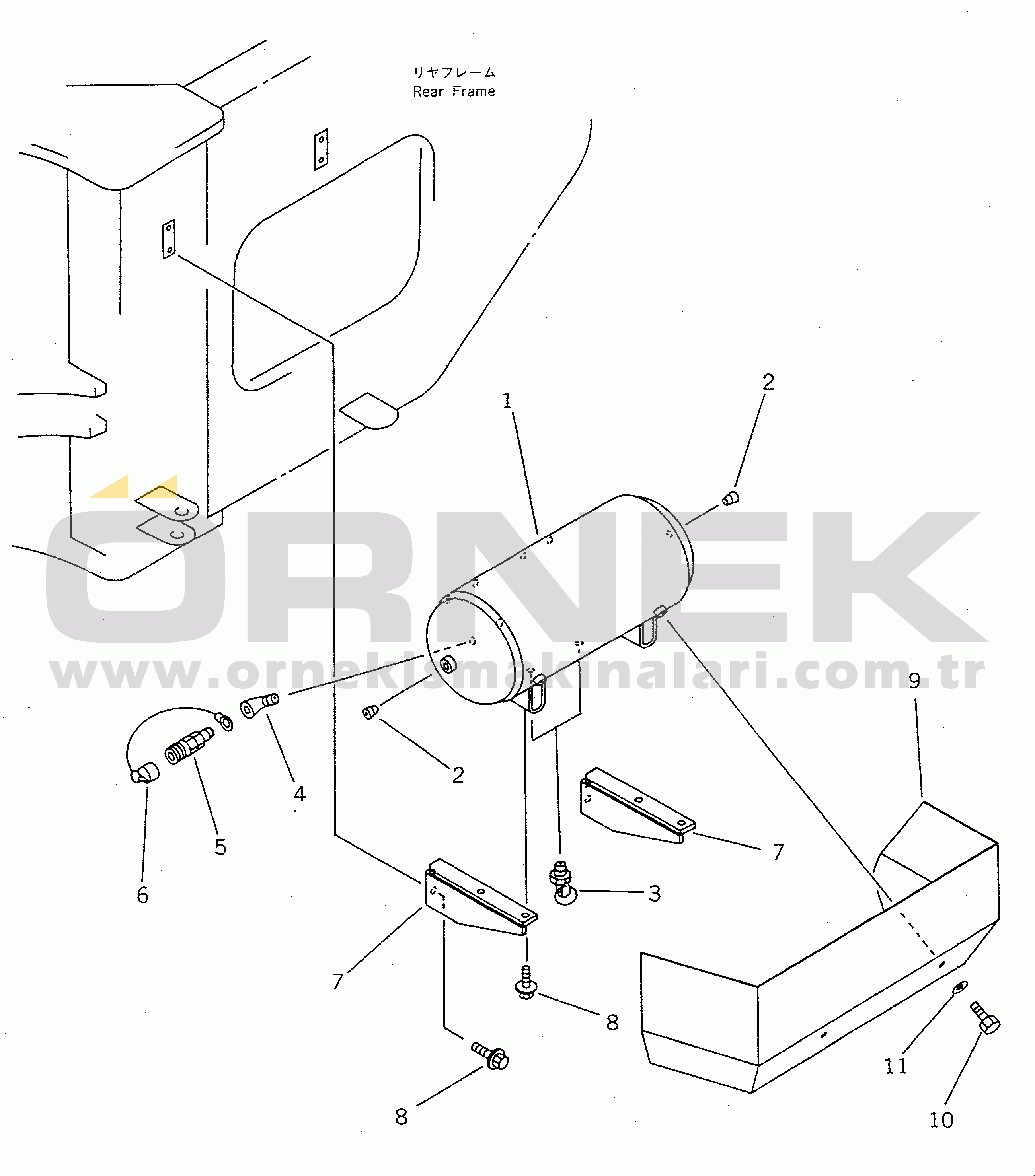 Komatsu WA450-1 S/N 10001-UP (Overseas Version) AIR PIPING (DRY TANK)(#20001-)