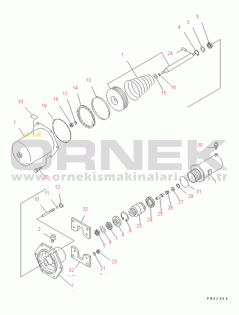 Komatsu WA450-1 S/N 10001-UP (Overseas Version) BRAKE CHAMBER