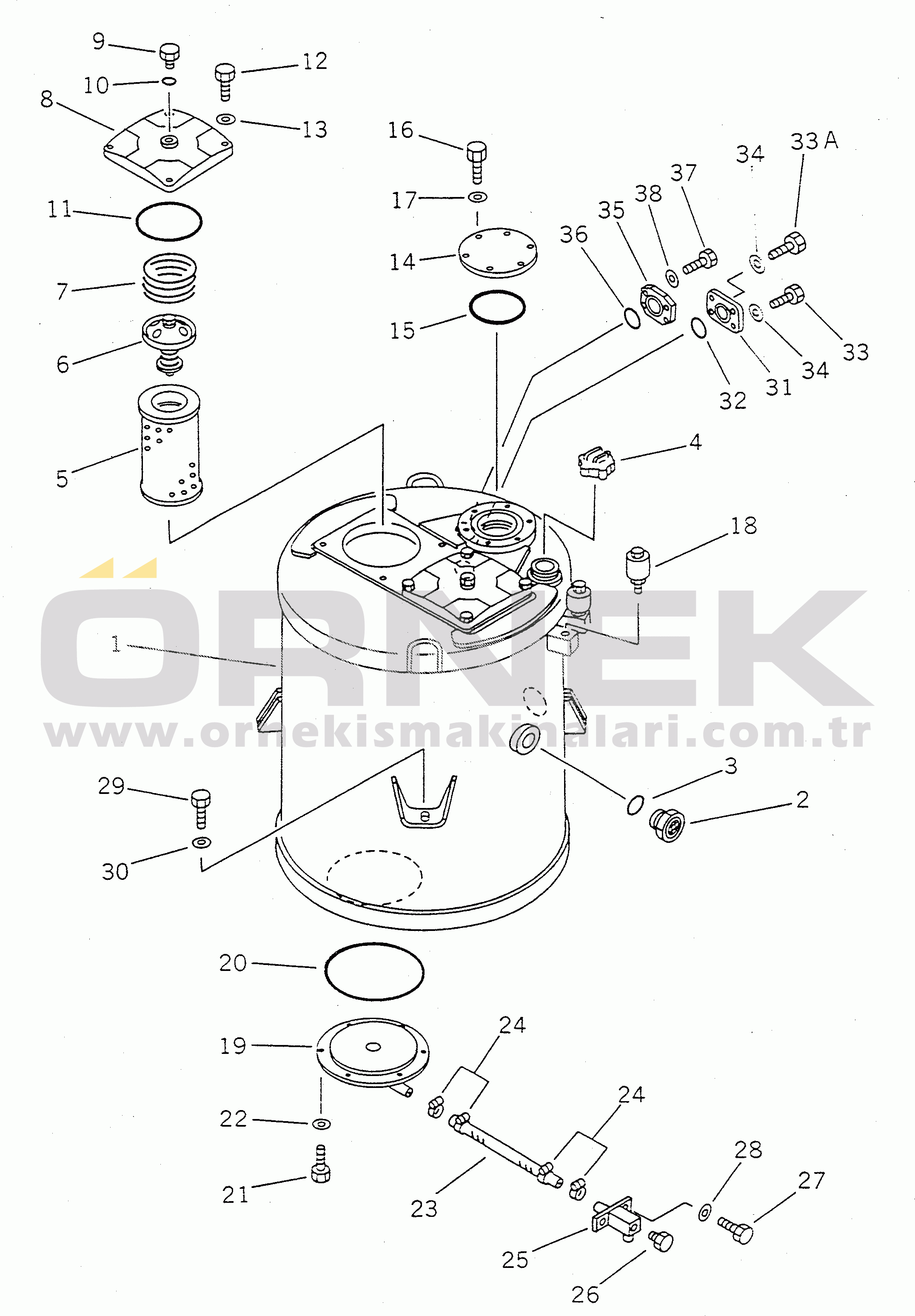 Komatsu WA450-1 S/N 10001-UP (Overseas Version) HYDRAULIC TANK(#10001-10943)